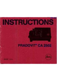 Leica Pradovit CA 2502 manual. Camera Instructions.